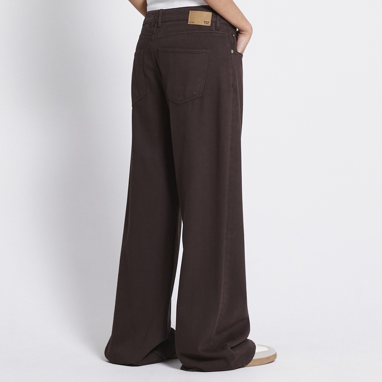 Mid waist wide jeans "Optiwide" Brown